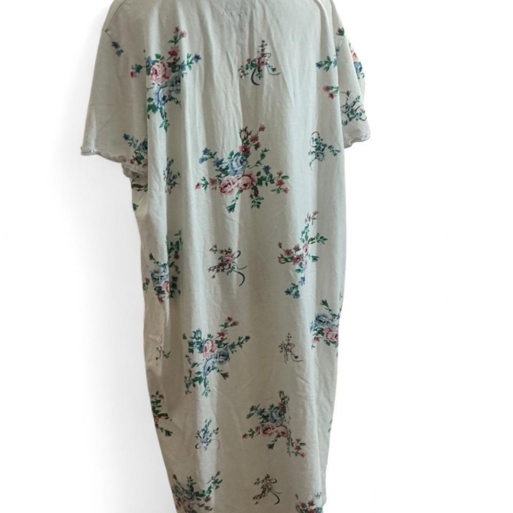 Only Necessities Nightgown Womens 2X White Floral Cotton Lace Pintuck - Picture 3 of 8